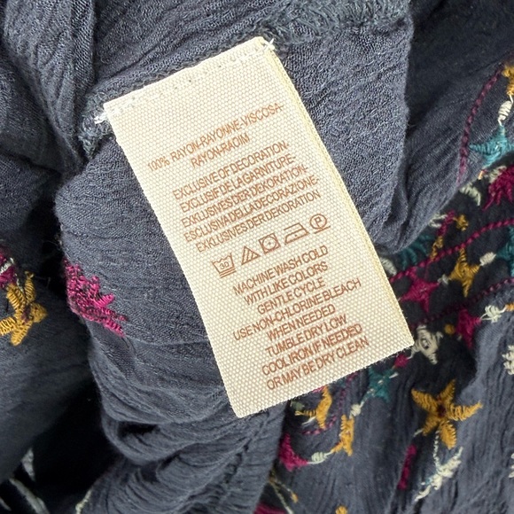 Free People Indigo Wild Flowers Blouse - Picture 4 of 6